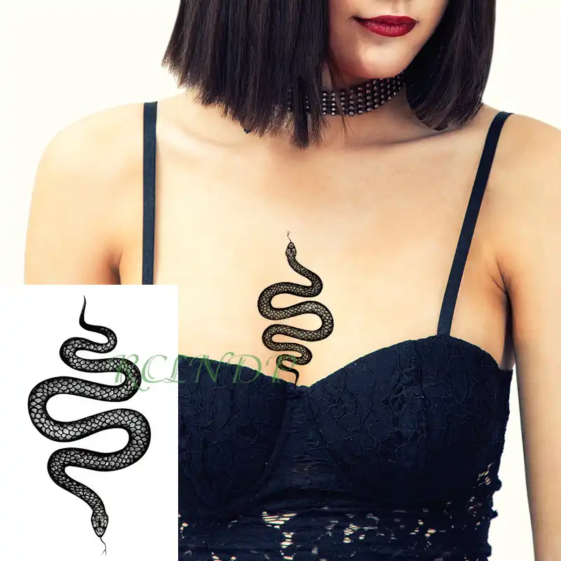 Waterproof Temporary Tattoo Sticker Black Snake Small Animal Fake Tatto Flash Tatoo Hand Leg Arm Back For Kid Men Women Kids Temporary Tattoos Aliexpress