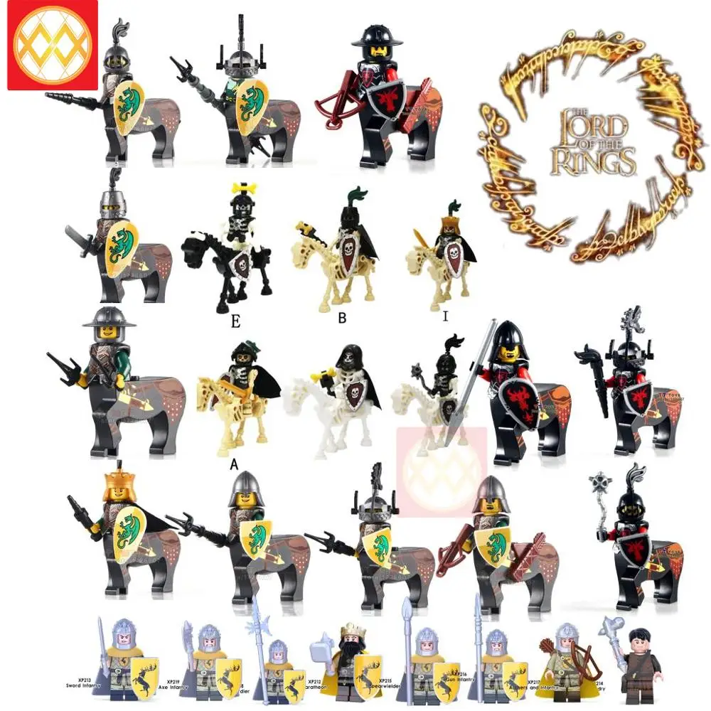 

Green Dragon Horse AX8802 Skeleton Horses Medieval Castle Knights The Lord of the Rings Building Blocks Toys for Children gifts