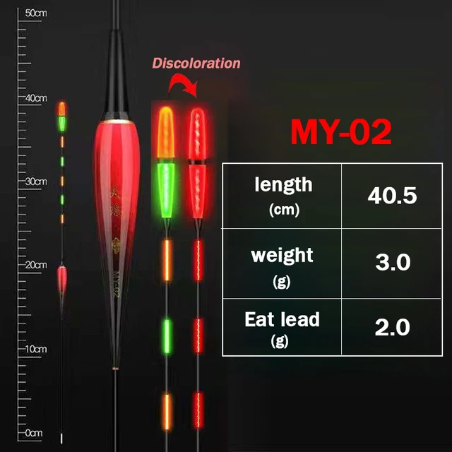 2021New Discoloration Fishing Floats Electronic Carp Float Luminous Smart Catfish Nearsighted Fishing Lovers Tackle Accessories B49-2-1