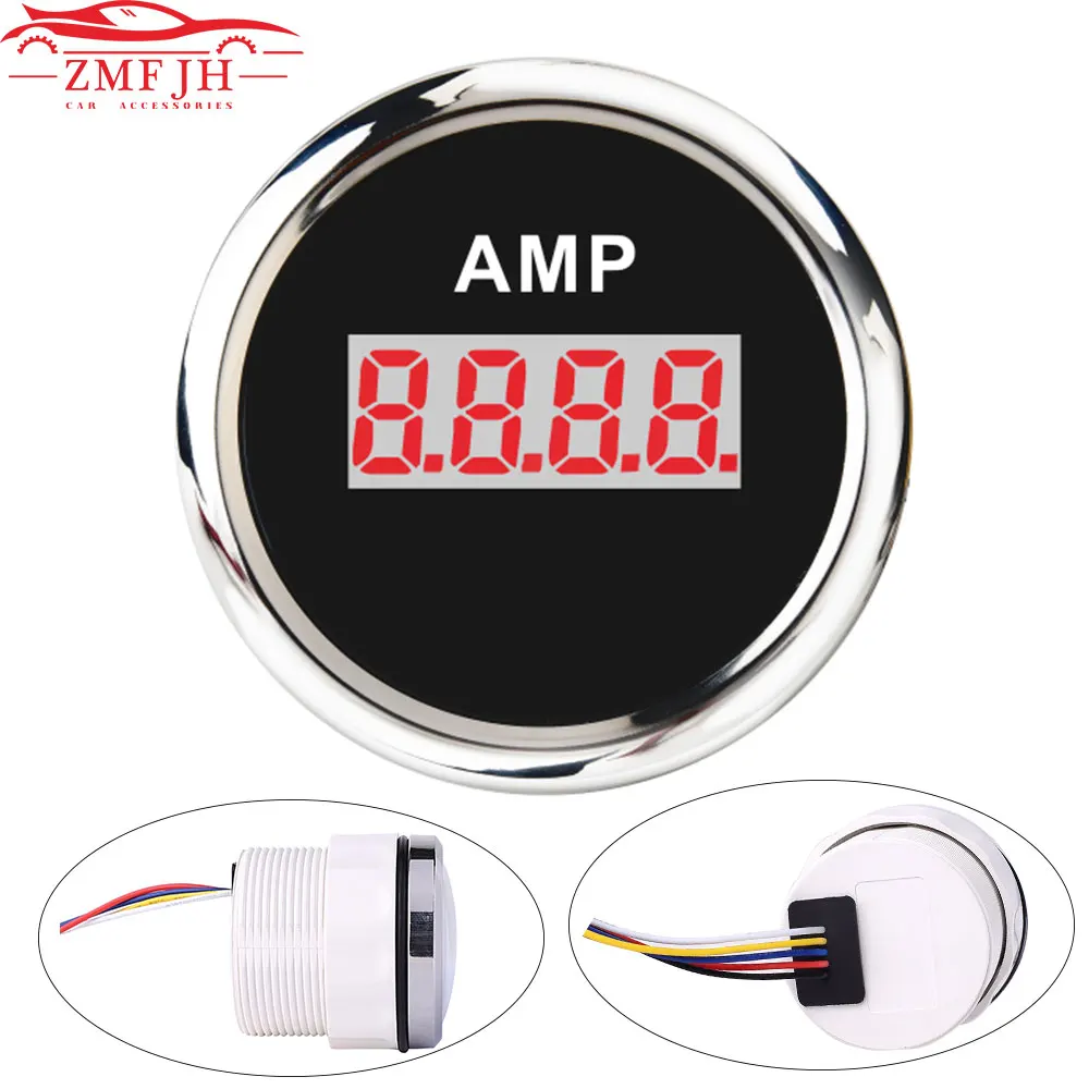 New 52mm AMP Universal Amperemeter Gauge Waterproof Digital Ammeter for