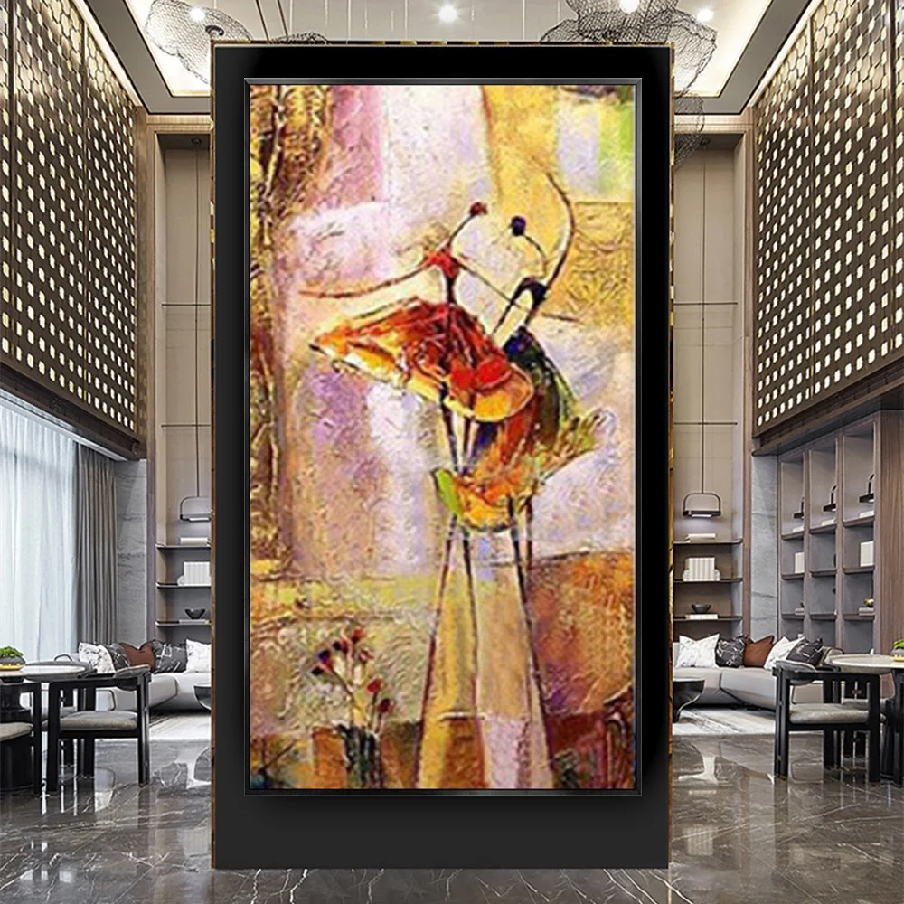 

100%Hand Painted Oil Painting Fashion Ballet Dancing Girls Canvas Painting Modern salon Wall Art Work for Living Room Home Decor