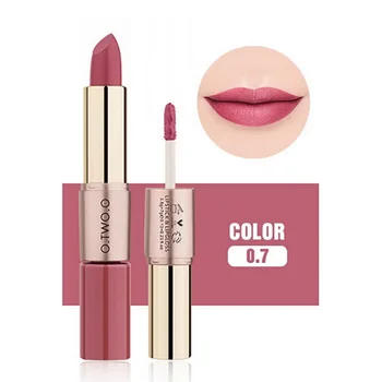 

2 in 1 Matte Lip Gloss Lipstick Double Head Long Lasting Velvet Lipstick Lipgloss Waterproof Pigments Makeup Beauty Lips