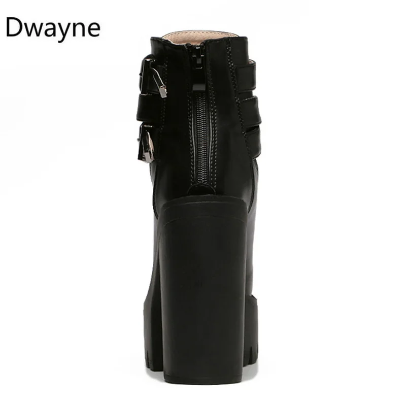 Dwayne/Коллекция года; сезон осень; Модные женские ботинки на очень высоком каблуке 13 см; на платформе; с пряжкой; на шнуровке; кожаные короткие ботиночки; женские тонкие ботинки