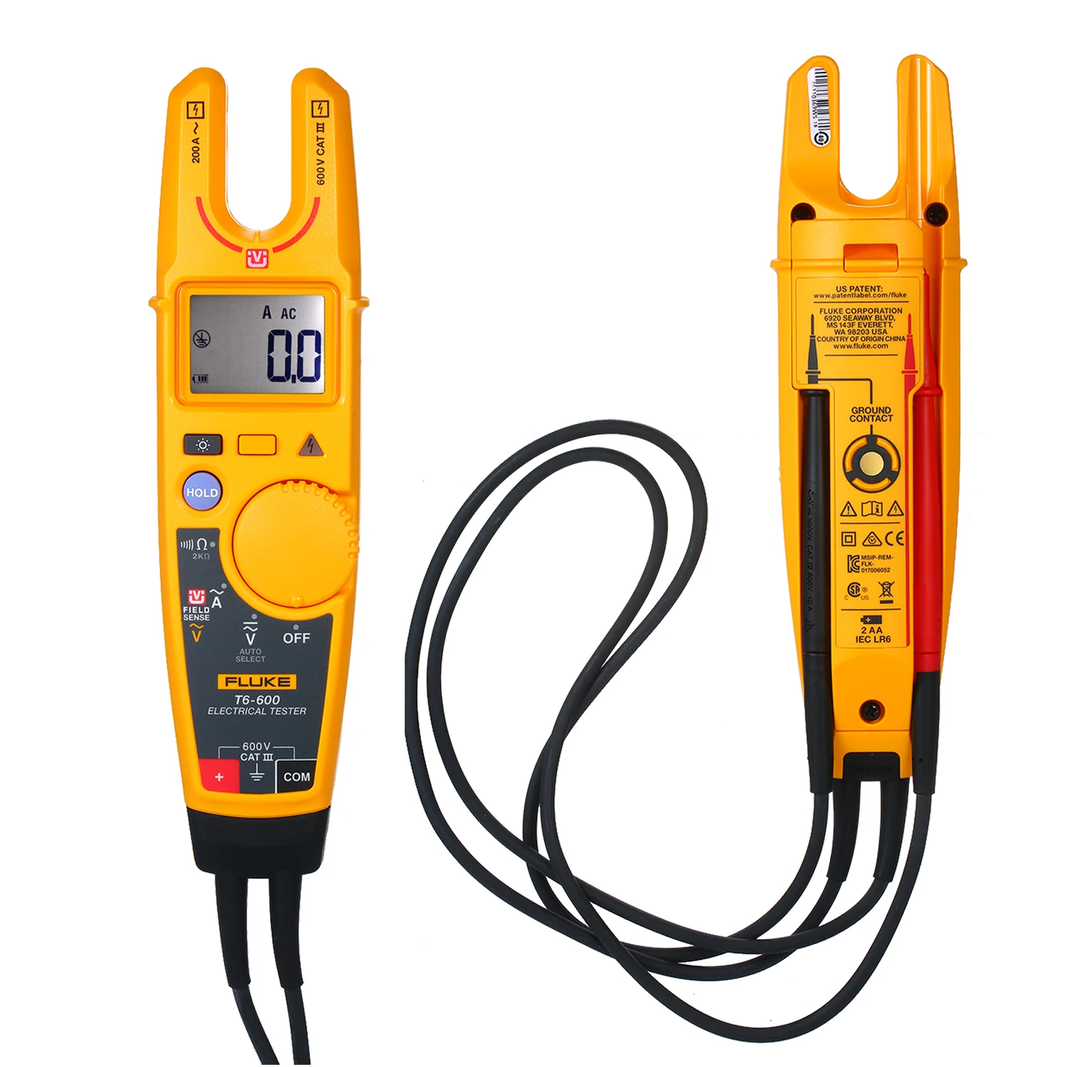 FLUKE T6-600 клещи Электрический тестер Цифровой мультиметр зажим Амперметр 2000Ω тестер сопротивления клещи