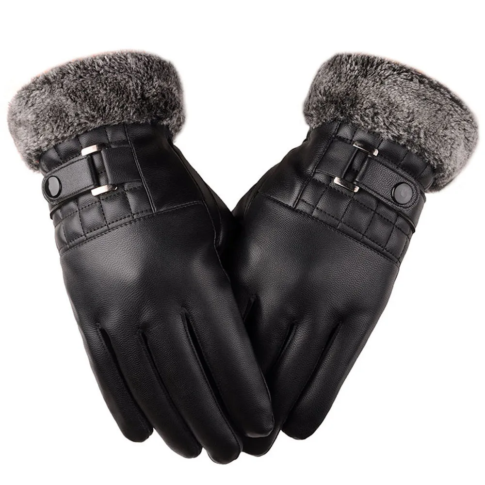 Модные мужские зимние теплые перчатки для катания на мотоцикле, лыжах, сноуборде, простые теплые черные перчатки,# P501 - Цвет: as shown