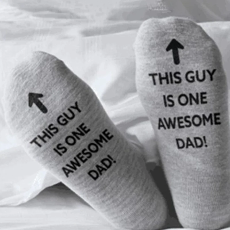 1 пара для женщин и мужчин, отличный подарок для папы и мамы, забавные принты с надписями, короткие носки средней длины из хлопка