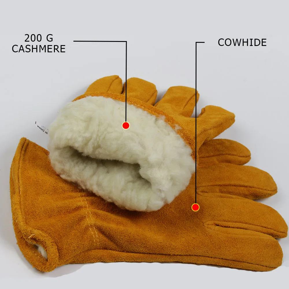 

Ao anzo Leather Winter Gloves Outdoor Labor Safety Work Low Temperature Resistant Thick Warm Ski Cross-Border Amazon Supply
