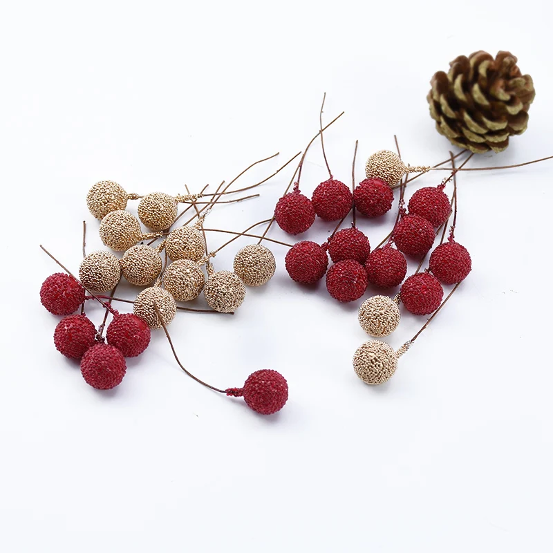 Artificial Flowers Artificial Fruits and Vegetables 10/30pcs Artificial PE Cherry Fruits Wedding Decorative Flowers Wreath Scrapbooking Christmas Decorations for Home Diy Gifts Box