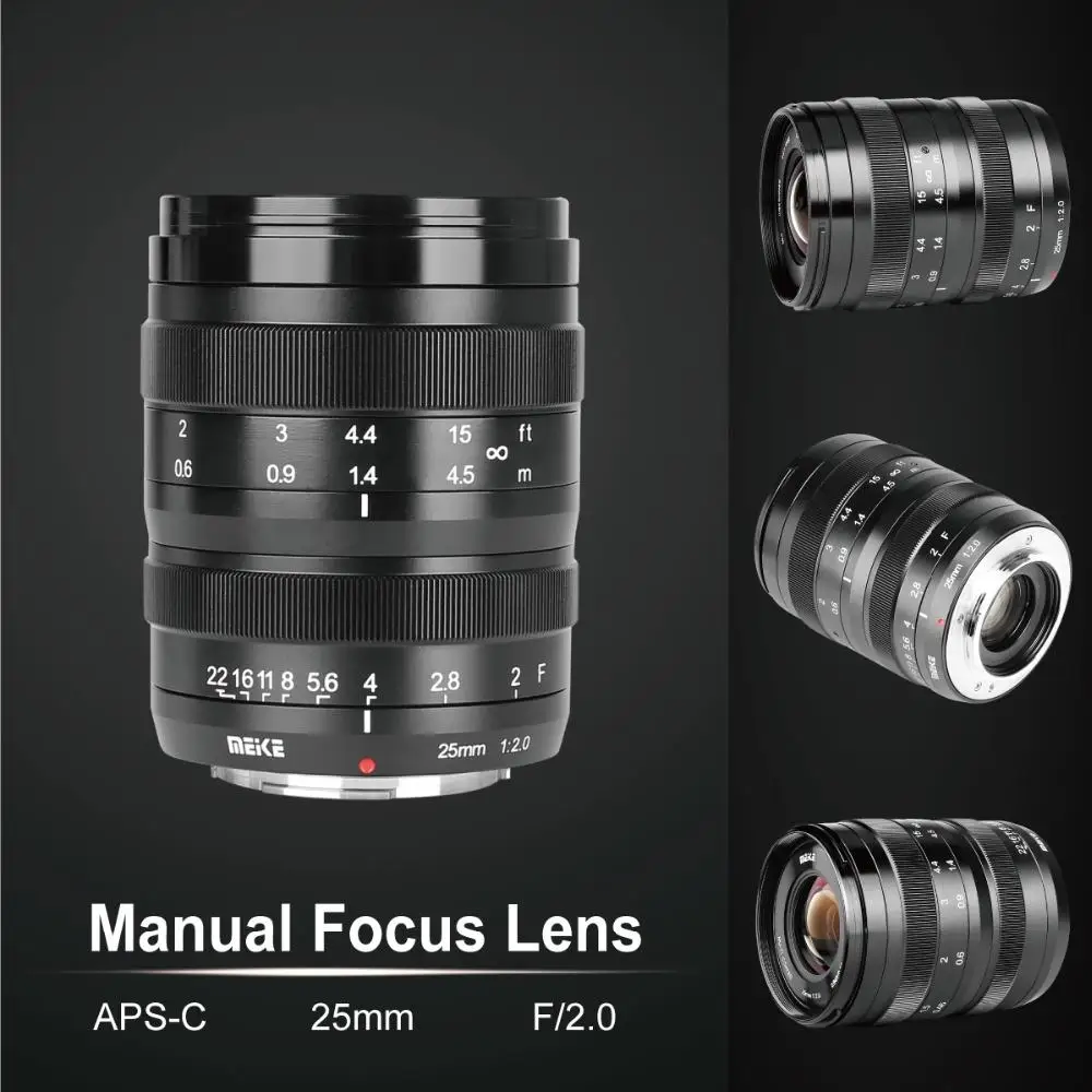 

Meike 25MM F/2.0 Low Distortion Large Aperture Manual Focus Lens MFT M4/3 GH5 Pen-F E-M5 E-M10 APS-C Frame Mirrorless Camera