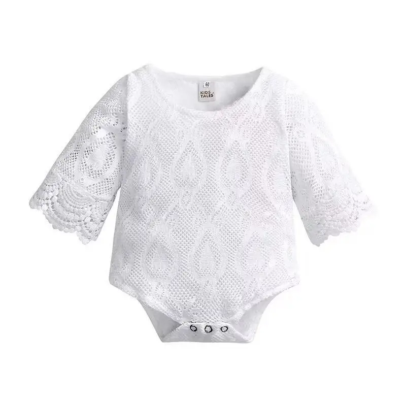 

Baby Bodysuit Baby Girl Romper Three Quarter Sleeve Lace Triangle Onesie Newborn Romper Baby Clothes Party Birthday outfits