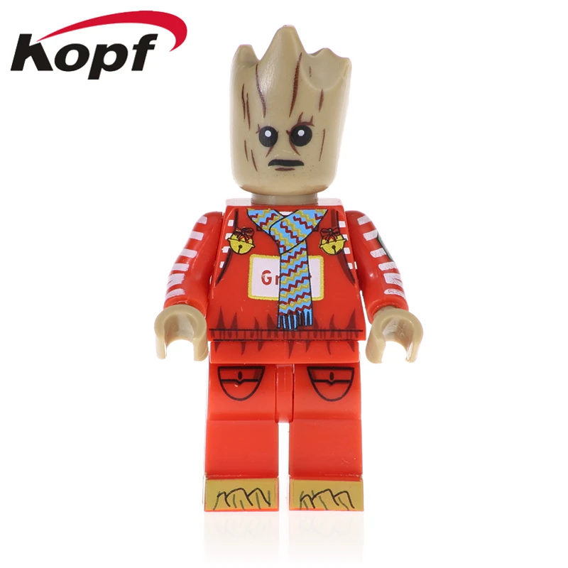 

PG1619 Building Blocks Merry Christmas Tree Man Wolverine Captain American Action Bricks Model Collection For Children Toys Gift