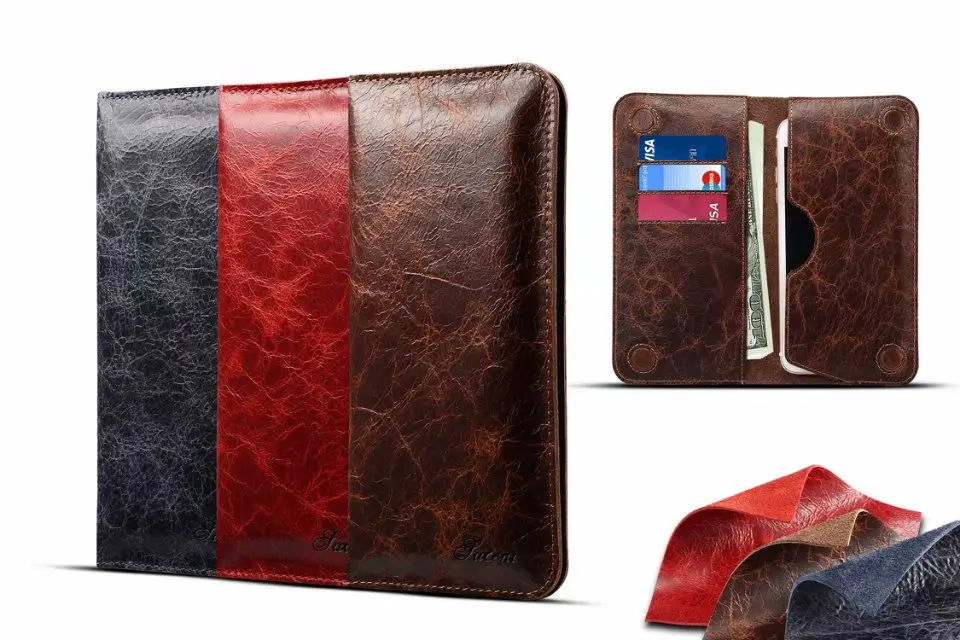 

JCOVRNI Wallet phone case for iPhone11promax 11pro 11 xsmax cowhide case for Samsung model for iPhone model universal caser
