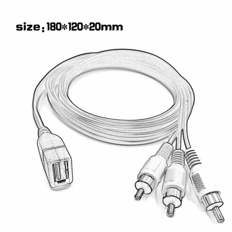 1 5 M Usb A Женский до 3 Rca аудио видео кабель ПК ТВ Aux вывода адаптер| |