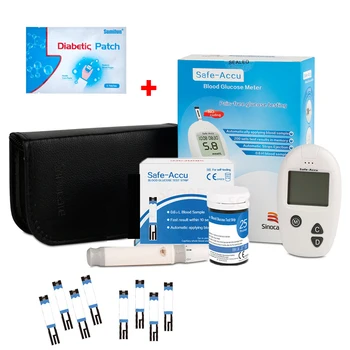 

Safe Accu Blood Glucose Meter+24pcs Diabetic Patch Diabetic 50pcs Test Strips,Lancet Needles Stabilizes Blood Sugar Balance