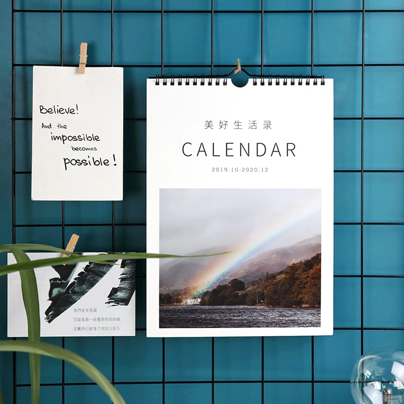 

2020 New Literary Calendar Simple Hangable Calendar Lunar Calendar Schedule Wall Calendar Decoration Calendar School Supplies