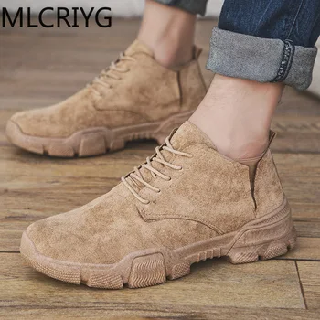 

Men's high-top spring and autumn top fashion sneakers lace-up high style solid color men's black-brown shoes sneakers