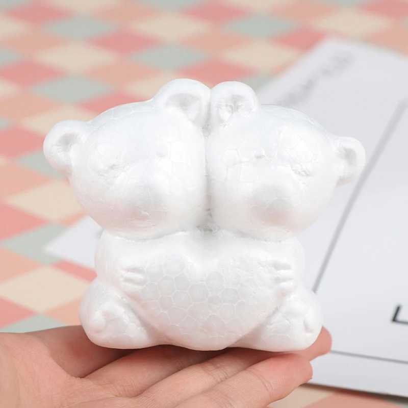 1pcs Modelling Polystyrene Foam bear White Craft Balls For DIY Christmas Party Decoration Supplies Gifts 8.9cm Size