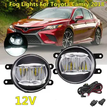 

Car Light Assembly Auto Fog Light 2/3 Color DRL Lamp Grill Cover Halogen Bulb with Switch Cable for Toyota Camry XSE 2018 2019+