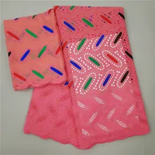 5+ 2 ярда швейцарская кружевная ткань последняя Тяжелая вышитая бисером Африканская Хлопковая ткань швейцарская вуаль кружева популярный Дубай Стиль 13L08