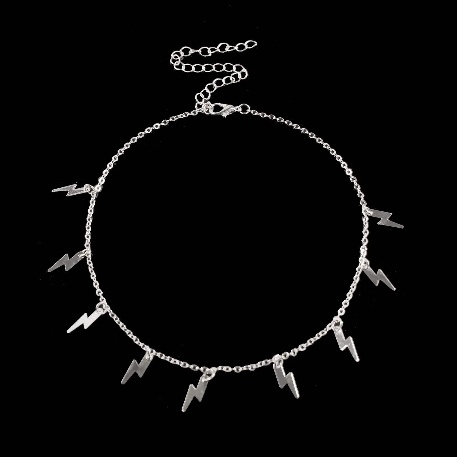 New Fashion Lightning Shape Gold Silver Color Pendant Necklace for Women Girl Jewelry Boho Classic Statement Choker Necklace