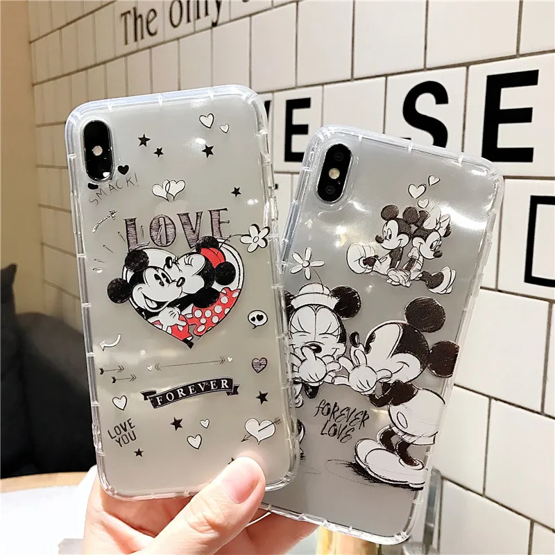 

Scribble Minnie Mickey Mouse Back Soft Cover For iPhone 11 Pro Max Case