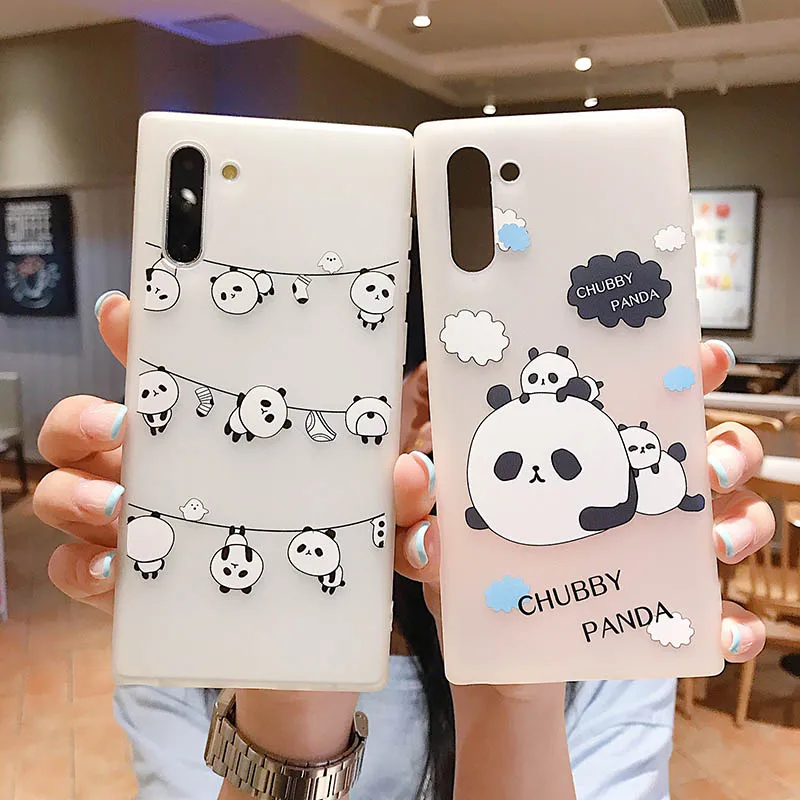 Мягкий ТПУ чехол с рисунком панды для Samsung Galaxy S20 Ultra силиконовый S10 Plus s10e Note 10 9 8 S9 S8