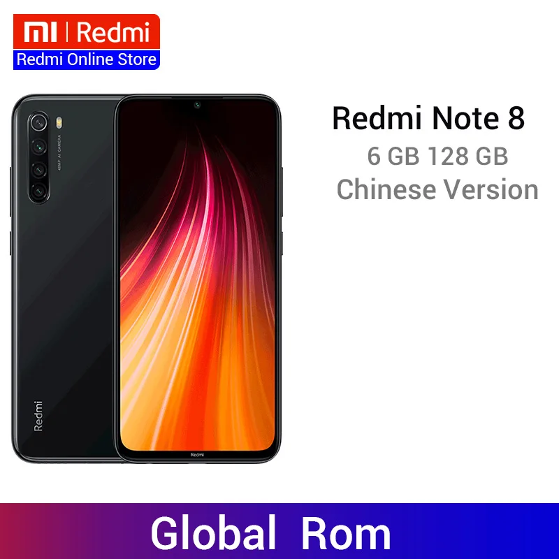 Xiaomi Redmi Note 8 с глобальной прошивкой, 6 ГБ, 128 ГБ, смартфон, 48 МП, четырехъядерный процессор Snapdragon 665, Восьмиядерный FHD экран 6,3 дюйма, 4000 мА/ч, 18 Вт, QC