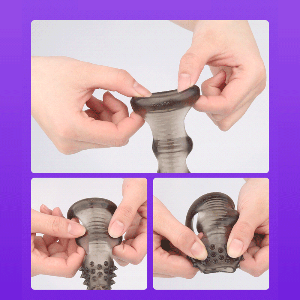 IKOKY meeste aeglustatud ejakulatsiooni masturbeerimine TPE rõngasvarrukaga sekslelud meestele erootiline korduvkasutatav kondoom_voghion.com