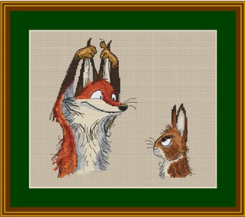 

GG Mouse avatar Counted Cross Stitch Kit Cross stitch RS cotton with cross stitch no print Fox and rabbit