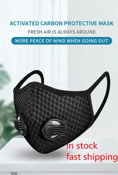 

1pc Cycling Face Mask With Filters Breathable Cycling Mask Activated Carbon Anti-Pollution Sport Running Training Bike Face Mask