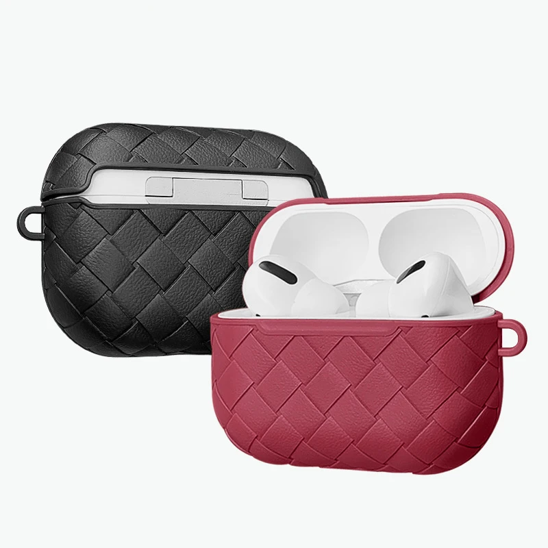 

Case For Airpods Pro Case Cover Woven Pattern Soft TPU Scratch Resistant Headphone Protective Cover For Apple Air Pods pro Case