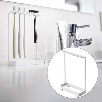 

Storage Wrought Iron Toothbrush Holder Hotel Rustproof Free Standing Toilet Durable Toothpaste Modern Kitchen Bathroom Organizer