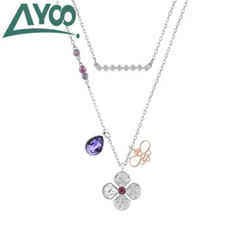 

AYOO High quality SWA. Innovative fashion classic four-leaf clover water drop series Necklace