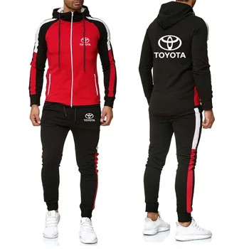 

Men's Hoodie set, Car logo printed sweatshirt, Fashionable spring and autumn leisure jogging jacket, Hoodie + Pants Set, 2 piece