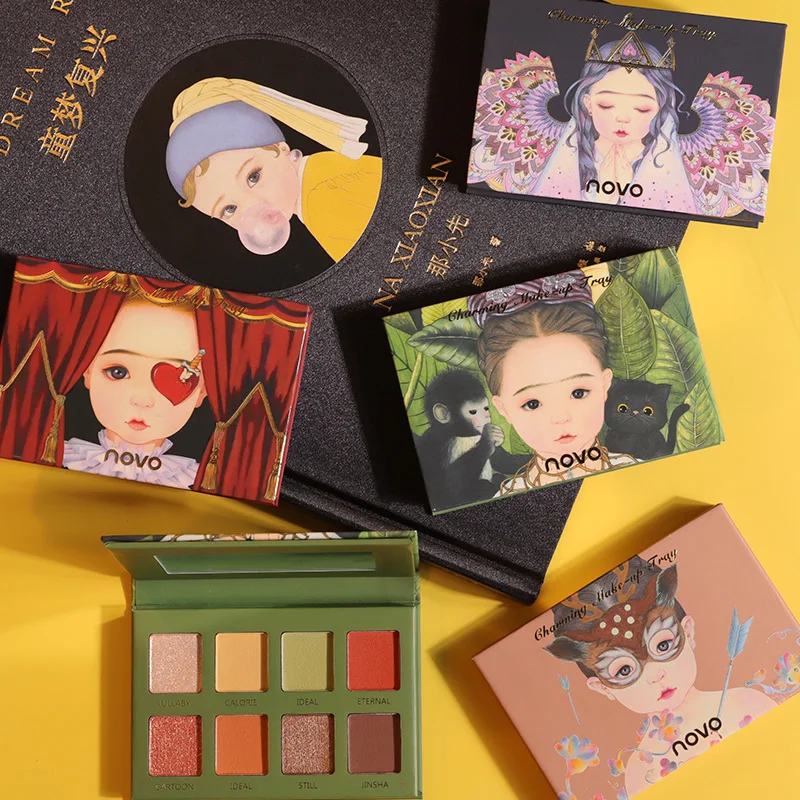NOVO Eyeshadow Palette 8 Color Matte Shimmer Smudge-proof Long Lasting Brighten Eye Makeup Waterproof Korean |