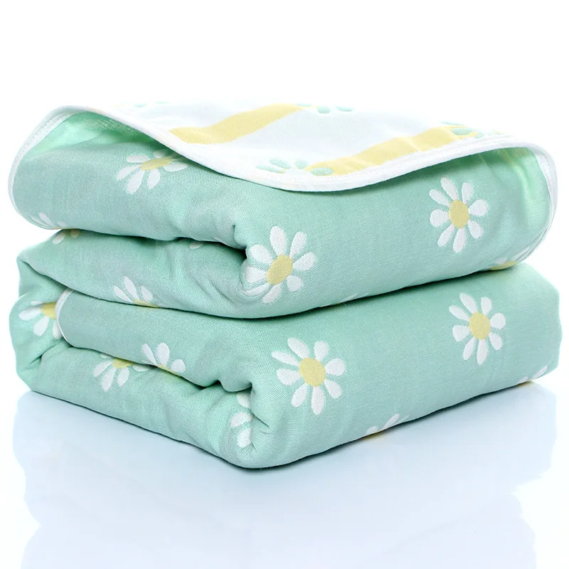 110*110cm Baby Blanket Newborn Wrap Blanket Thin Quilt Children's Bath Towel Six-layer Gauze Cotton Baby Crib Summer