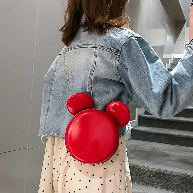 Disney Мультфильм Принцесса Леди Сумочка на плечо женская pu модная сумка мессенджер Микки Маус Милая круглая сумка Минни кошельки