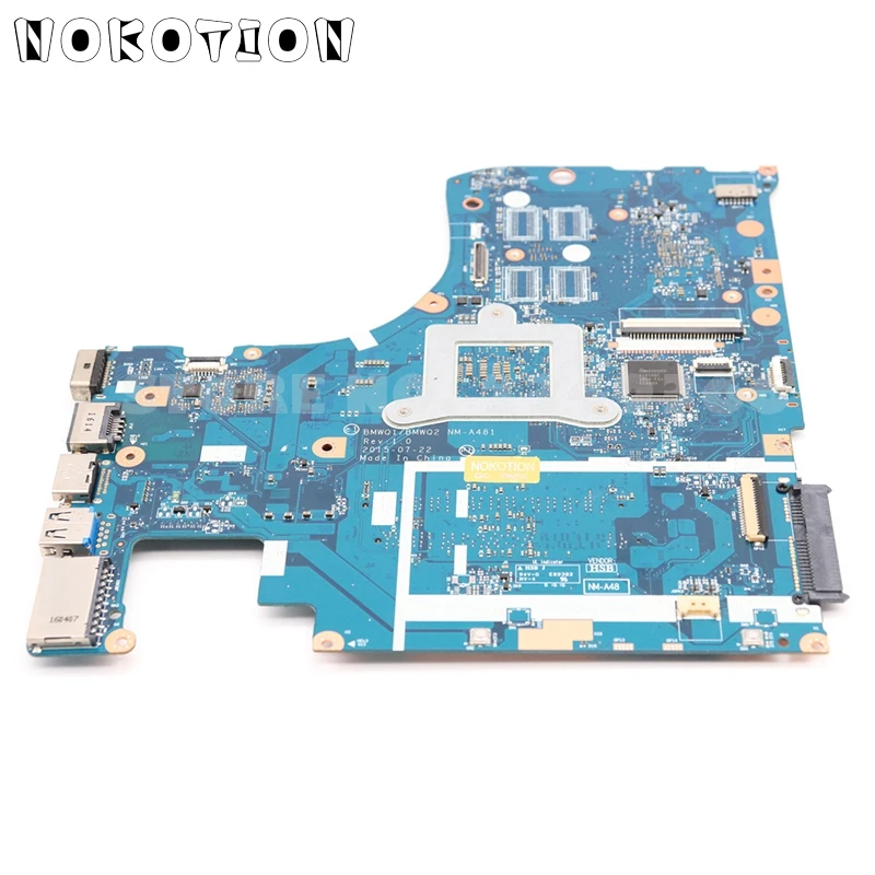 NOKOTION BMWQ1 BMWQ2 NM-A481 для lenovo IdeaPad 300-15 300-15ISK материнская плата для ноутбука 15,6 дюймов I5-6200U процессор Radeon R5 M330 GPU