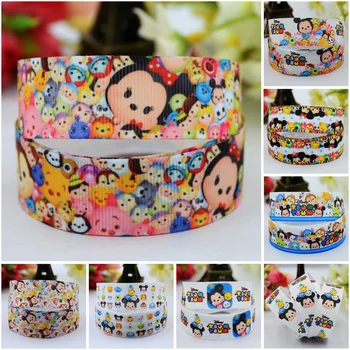 

7/8'' 22mm,1" 25mm,1-1/2" 38mm,3" 75mm Tsum Tsum Cartoon Character printed Grosgrain Ribbon party decoration 10 Yards Ruban
