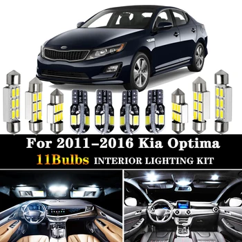 

11pcs Car Accessories White Interior LED Light Bulbs Package Kit For 2011-2016 Kia Optima T10 31MM 39MM Map Dome Trunk Lamp