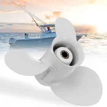 

Audew Marine Propeller 9 1/4 x 9 3/4 For Yamaha Outboard 9.9-15HP 683-45952-00-EL White 8 Spline Tooth 3 Blade Aluminum Alloy