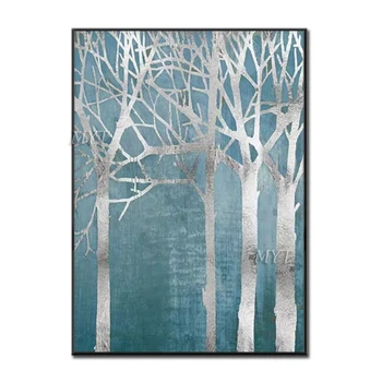 

Landscape Painting A Variety Of Optional There Are Silver Trees And Gold Trees Handpainted Wall Art Home Decor Picture Modern