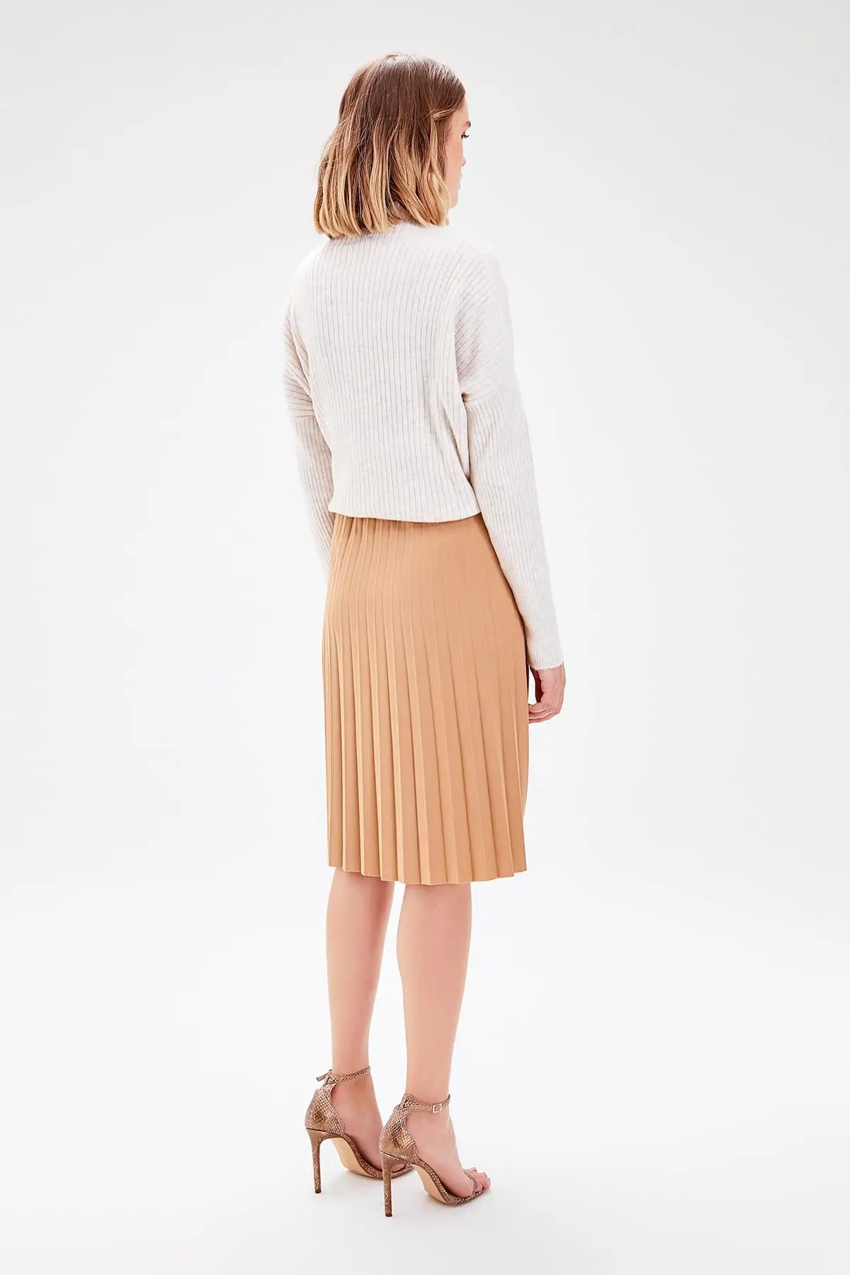 Trendyol Camel Pilise трикотажная юбка TWOAW20ET0232|Юбки| |