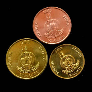 

Vanuatu Island 1 2 5 Vatu Coins Oceania 100% Real Original Coin Collection New