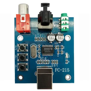 

PCM2704 Audio DAC USB to S/PDIF Sound Card hifi DAC Decoder Board 3.5mm Analog Coaxial Optical 16bit 32KHz/44.1KHz/48KHz
