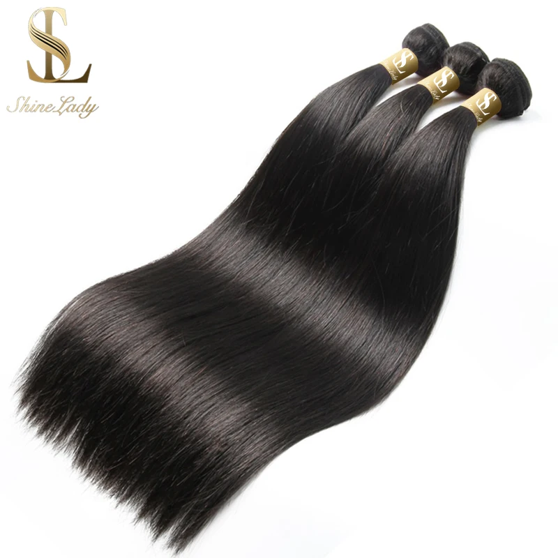 Shinelady 28 30 32 34 36 38 40 дюймов прямые волосы пряди перуанские Remy человеческие плетение