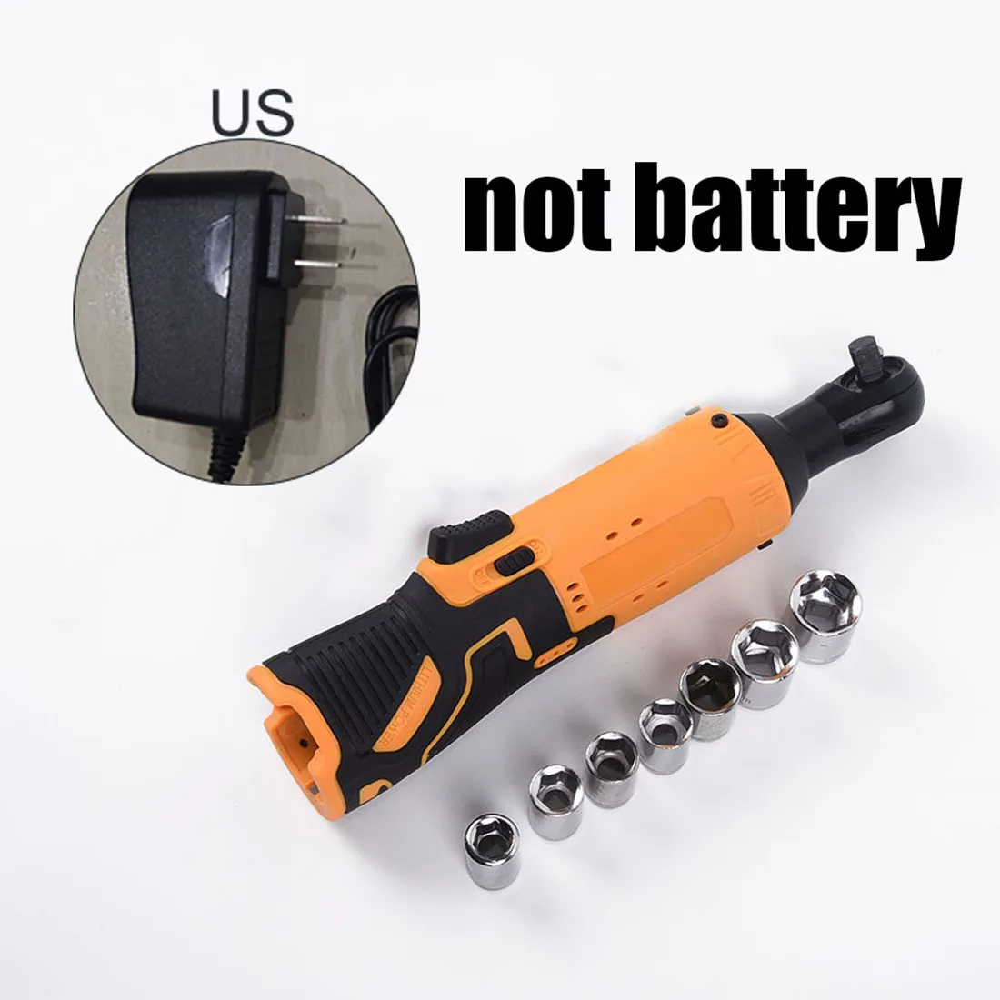 

3/8 inch Right angle wrench 35Nm.with Sockets Charger Yellow 2V Cordless