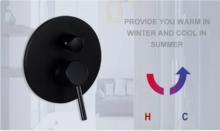 2 Way Concealed Embedded Box Brass Shower Faucet Mixer Valve Water Tap