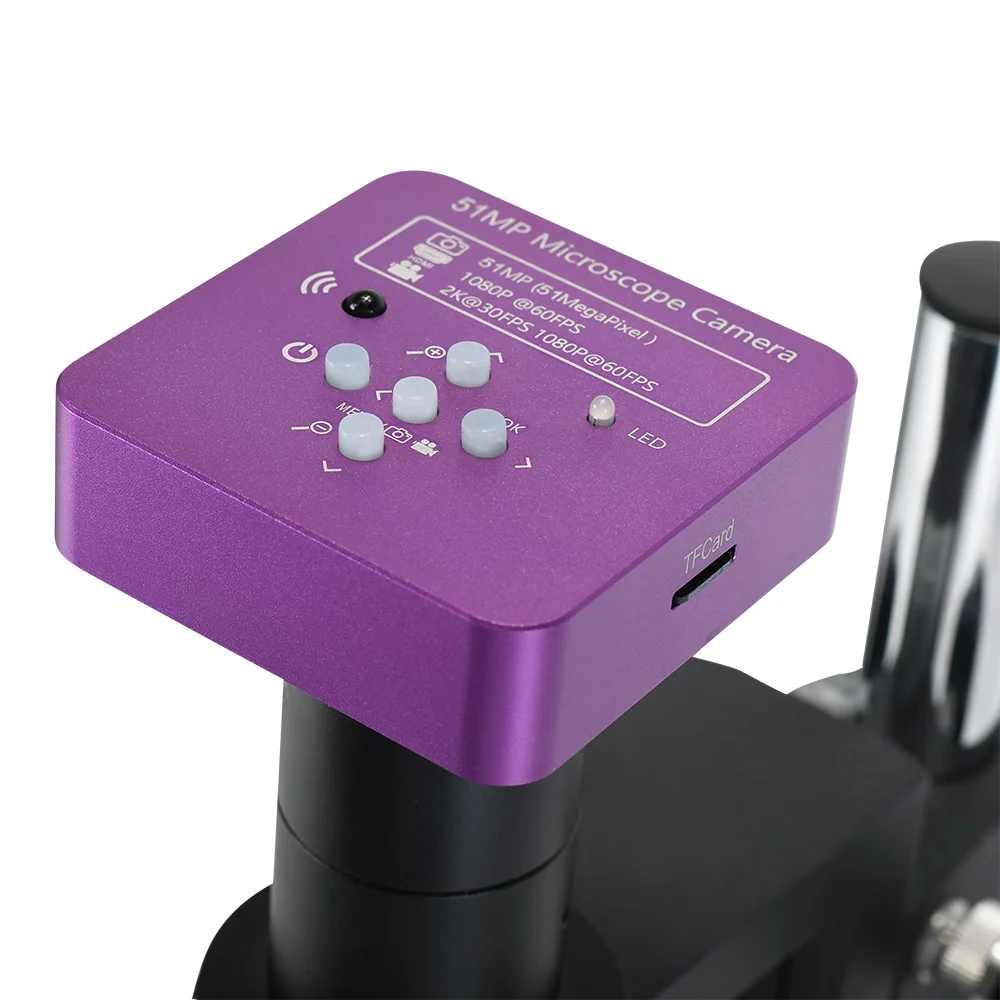 bizofft 51MP Microscope Camera Digital Zoom High Definition 100-240V, U.S. Standard Automatic Brightness Control Industrial Microscope Camera 