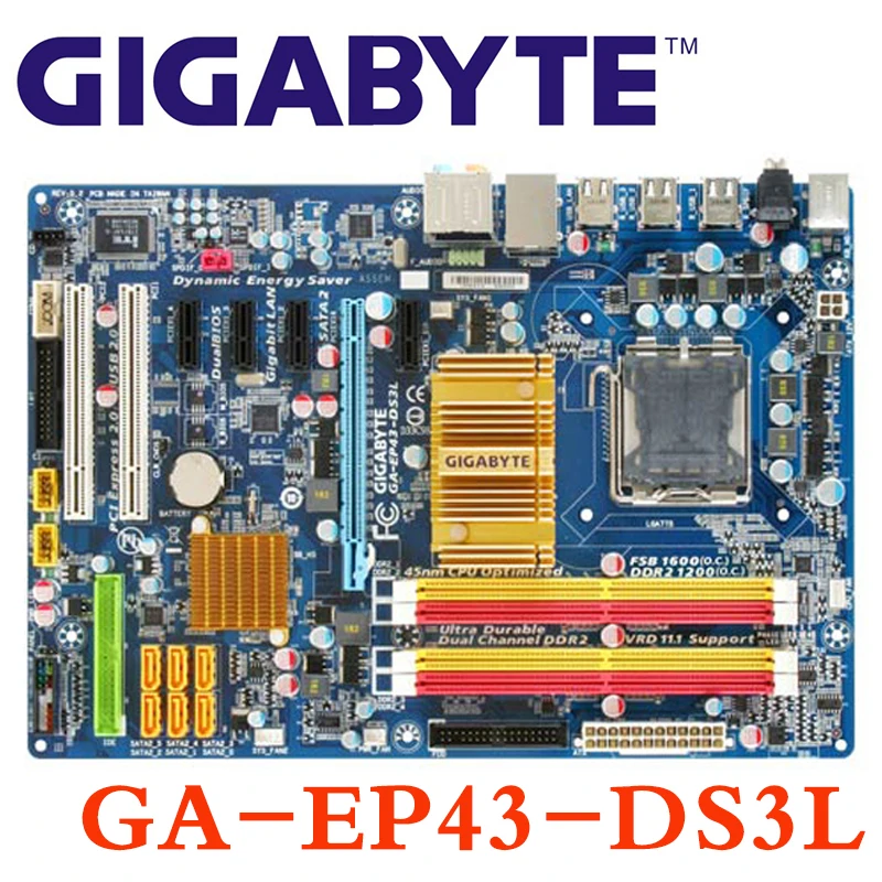 LGA 775 для Intel DDR2 Gigabyt GA EP43 DS3L 100% оригинальная материнская плата настольного